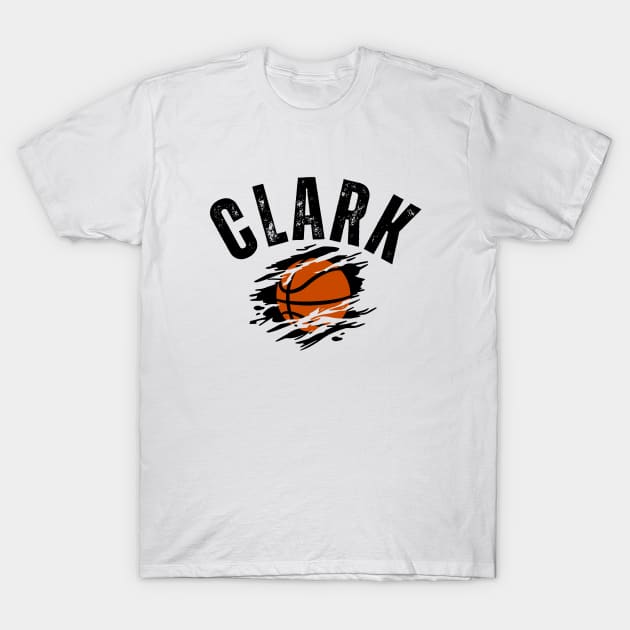 clark basketball Jersey black v 2 T-Shirt by EyesArt